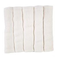 MS14-W: White 5 Pack Muslin Squares